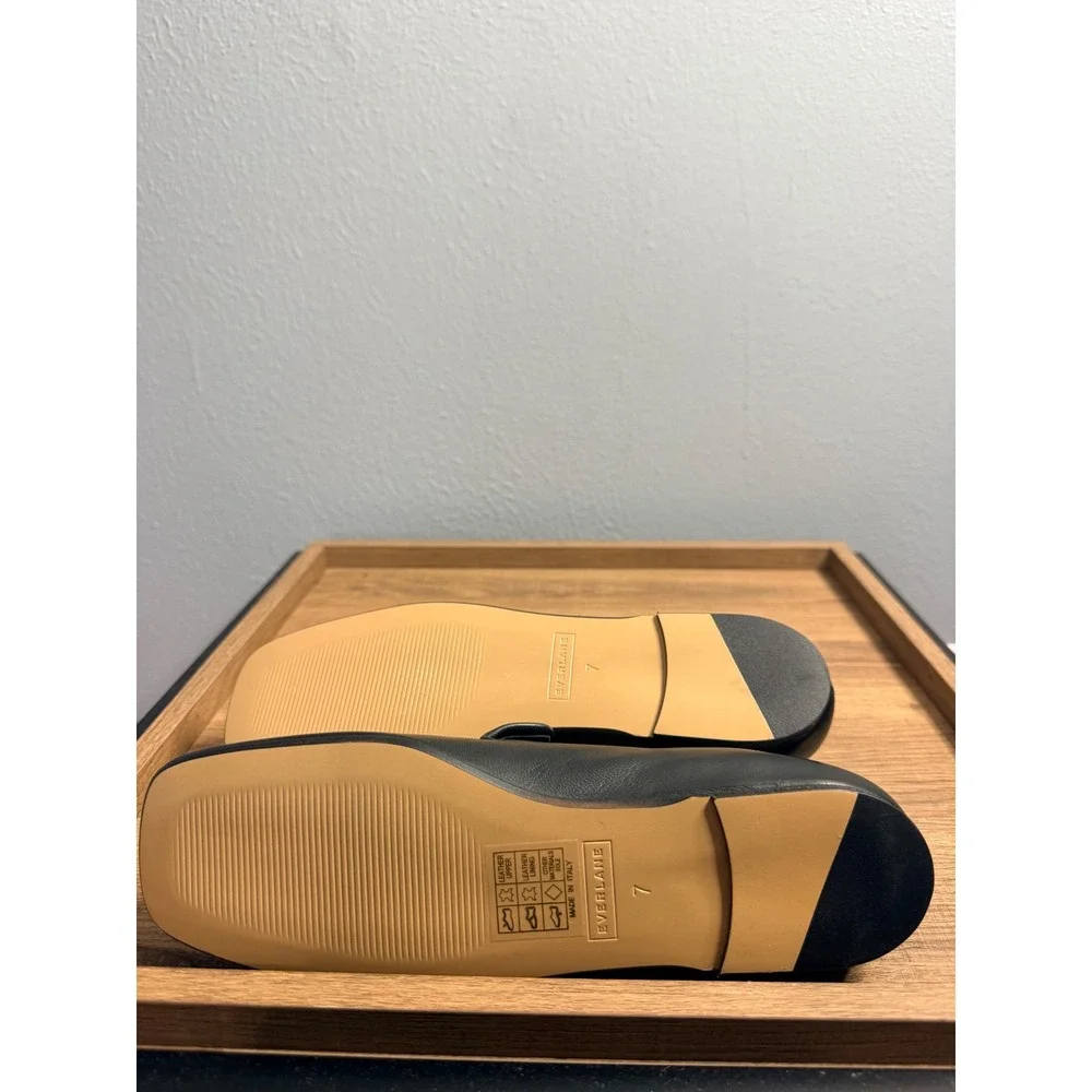Everlane The Day Loafer Black Italian Nappa Leather Womens 7
